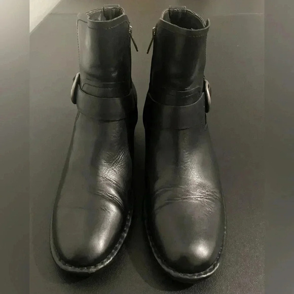 UGG Biker Moto Ankle Boots Black Leather Bikercore Combat Festival - Picture 6 of 17